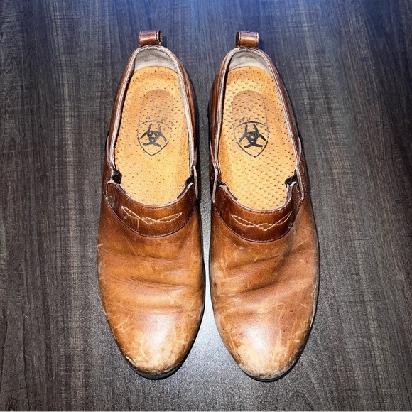 Ariat Women’s 8.5 M Brown Clogs Leather Paddock Slip On Dress 52326 Western - Picture 2 of 5